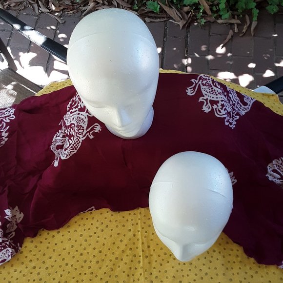 Styrofoam Heads Set of 2 Wigs Beauty Mannequin Dolls Crafts Display No Bundling - Picture 6 of 16